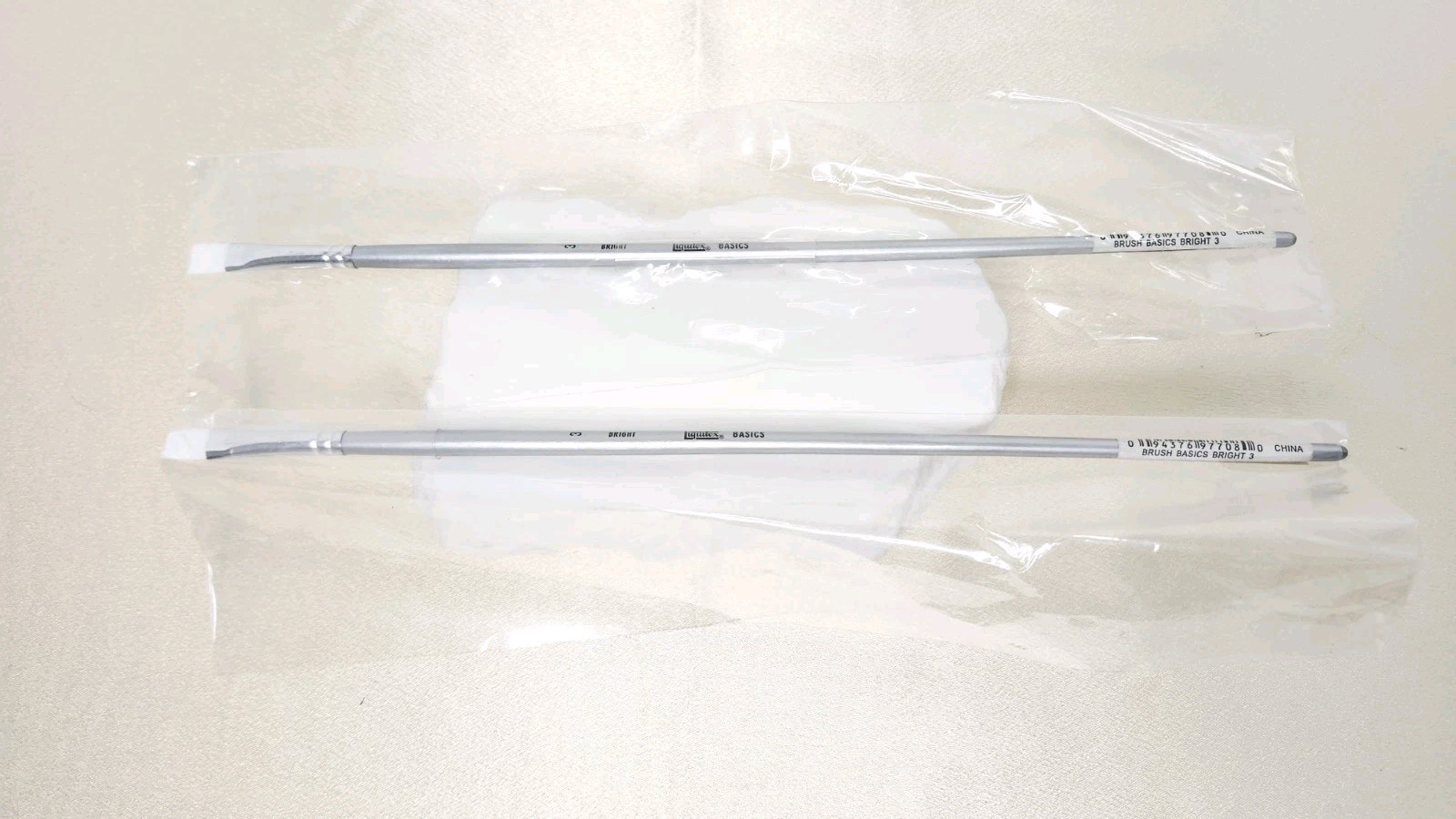 Lot Of 2 Liquitex Basics Synthetic Bright Brush, Size 3. - NIP, New Sealed