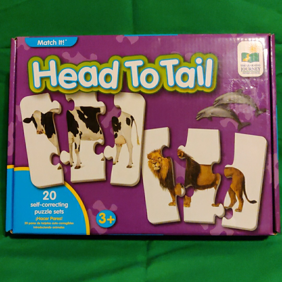 Learning Journey: Match It! Head to Tail 20 Self-Correcting Animal Theme Puzzles