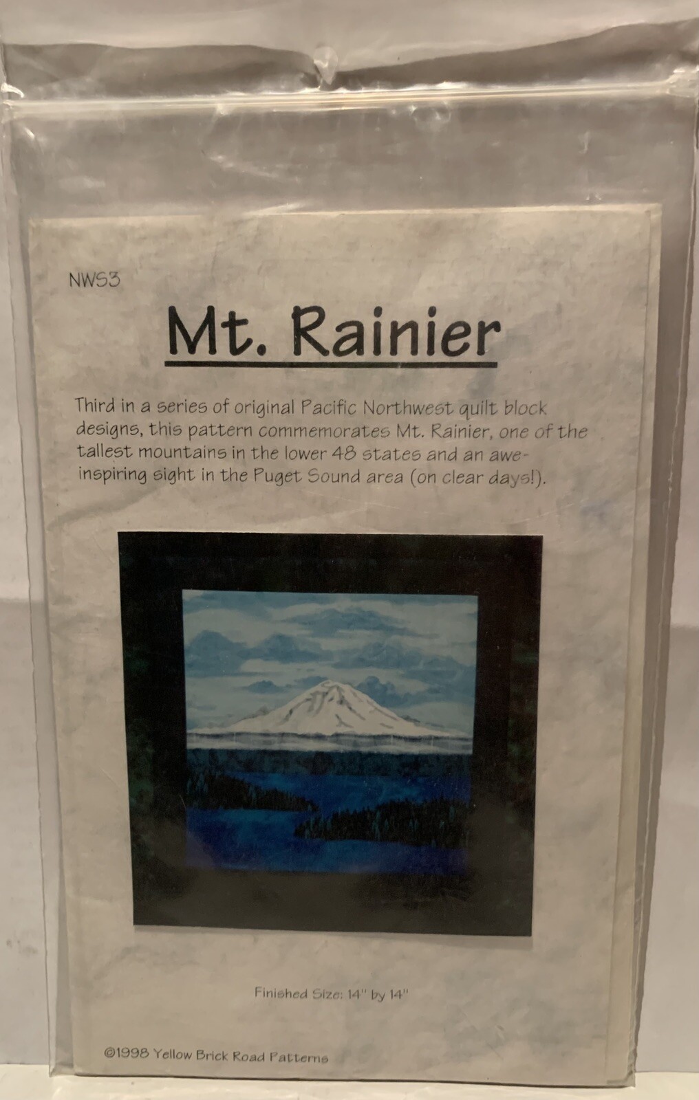 Yellow Brick Road Pattern "Mt. Rainier" NWS3 1998 14"x14" Atkinson Designs Uncut