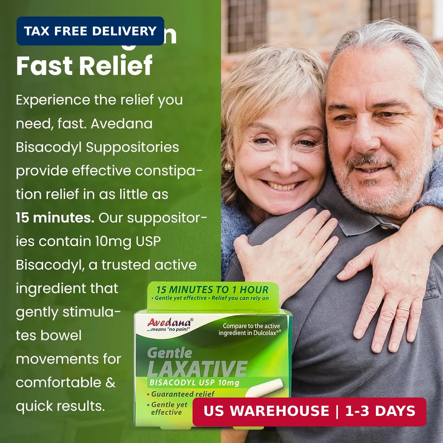 Bisacodyl Laxative Suppository | USP 10Mg for Fast, Gentle Constipation Relief
