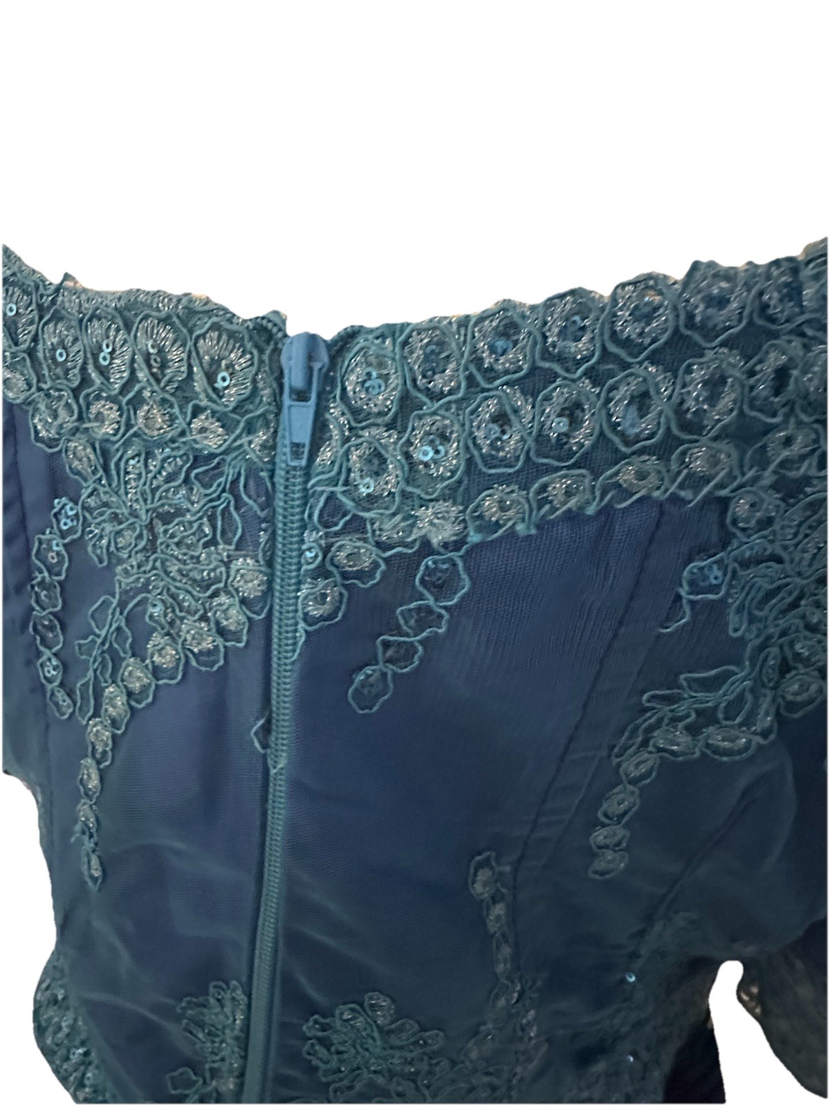 African Traditional Women's Clothing Blue Lace Top Printed Skirt