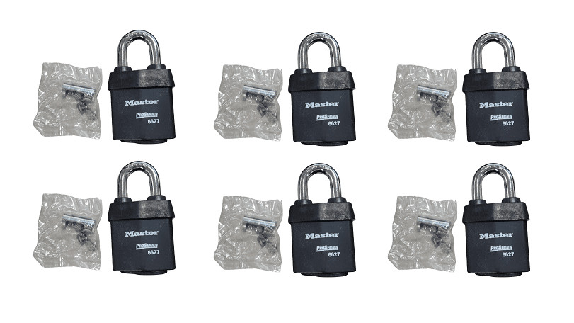 6-PACK Master Lock 2-5/8 In. Pro-Door Hardware Cyl Padlock Body Less Cylinder
