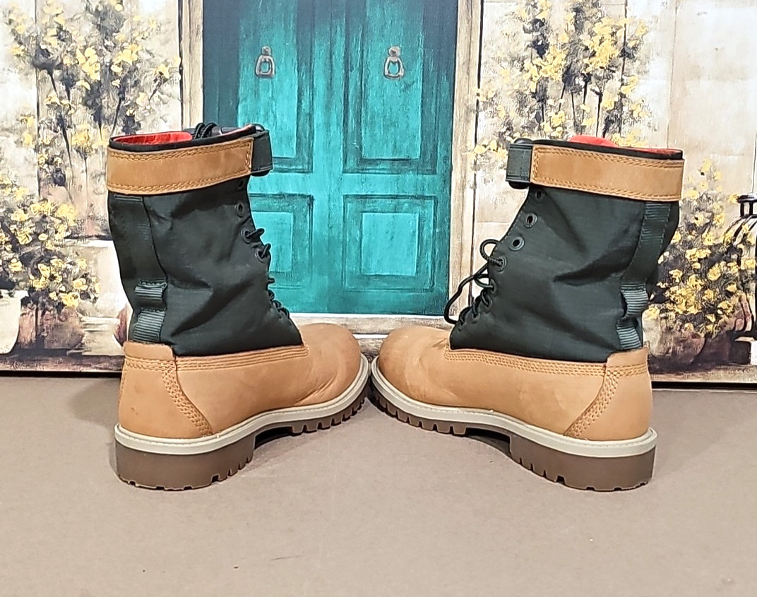 Timberland Boots Juniors Size 5 US PREMIUM 6" GAITER Boots Green Wheat Nubuck