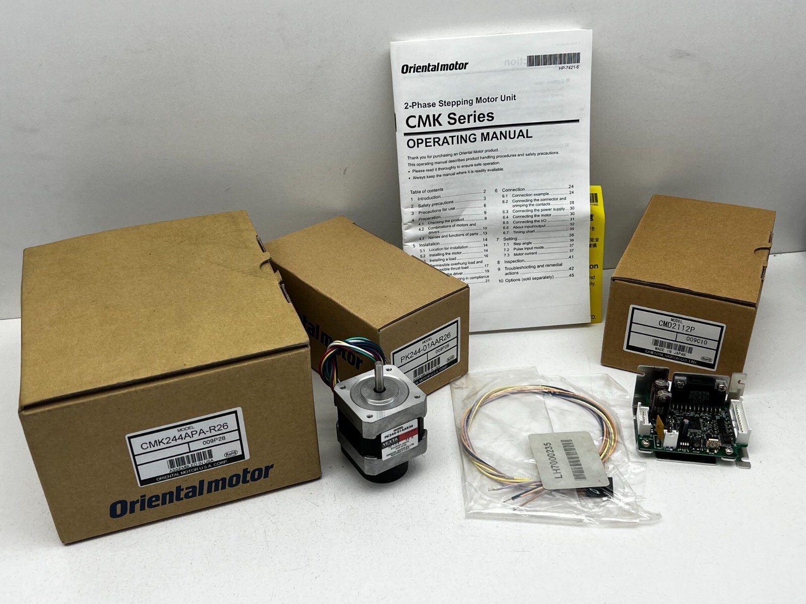 Oriental CMK244APA-R26 Bundle CMD2112P Drive, PK244-01AAR26 Vexta Stepper Motor