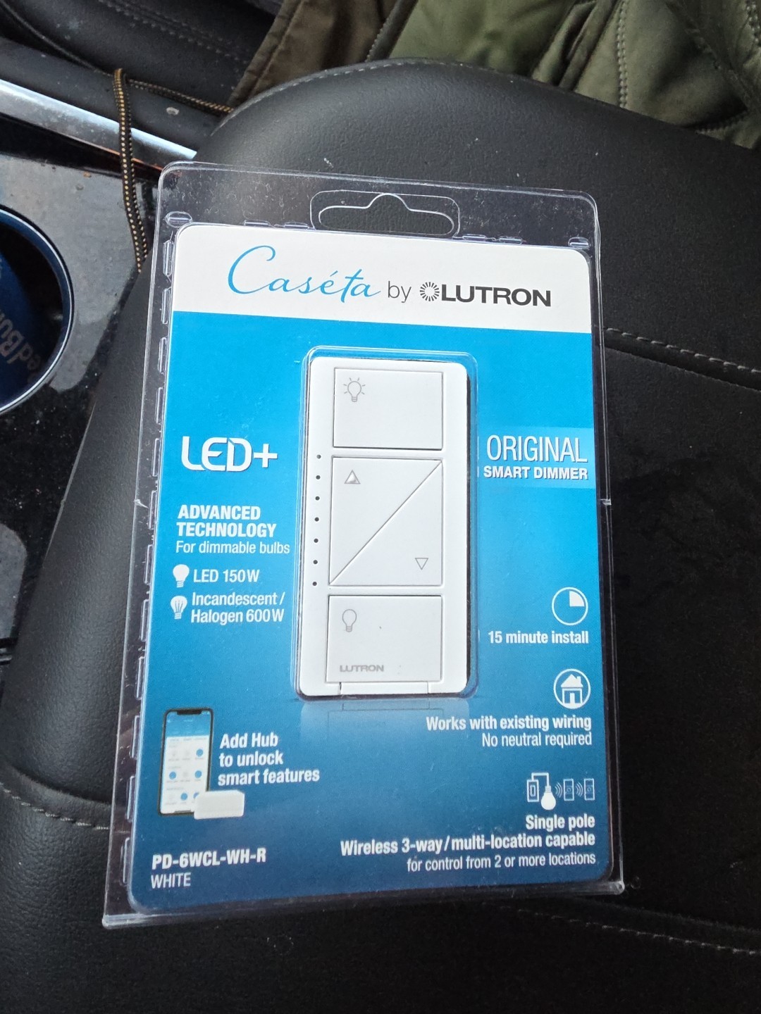 Caseta by lutron Original Smart Dimmer PD-6WCL-WH-R