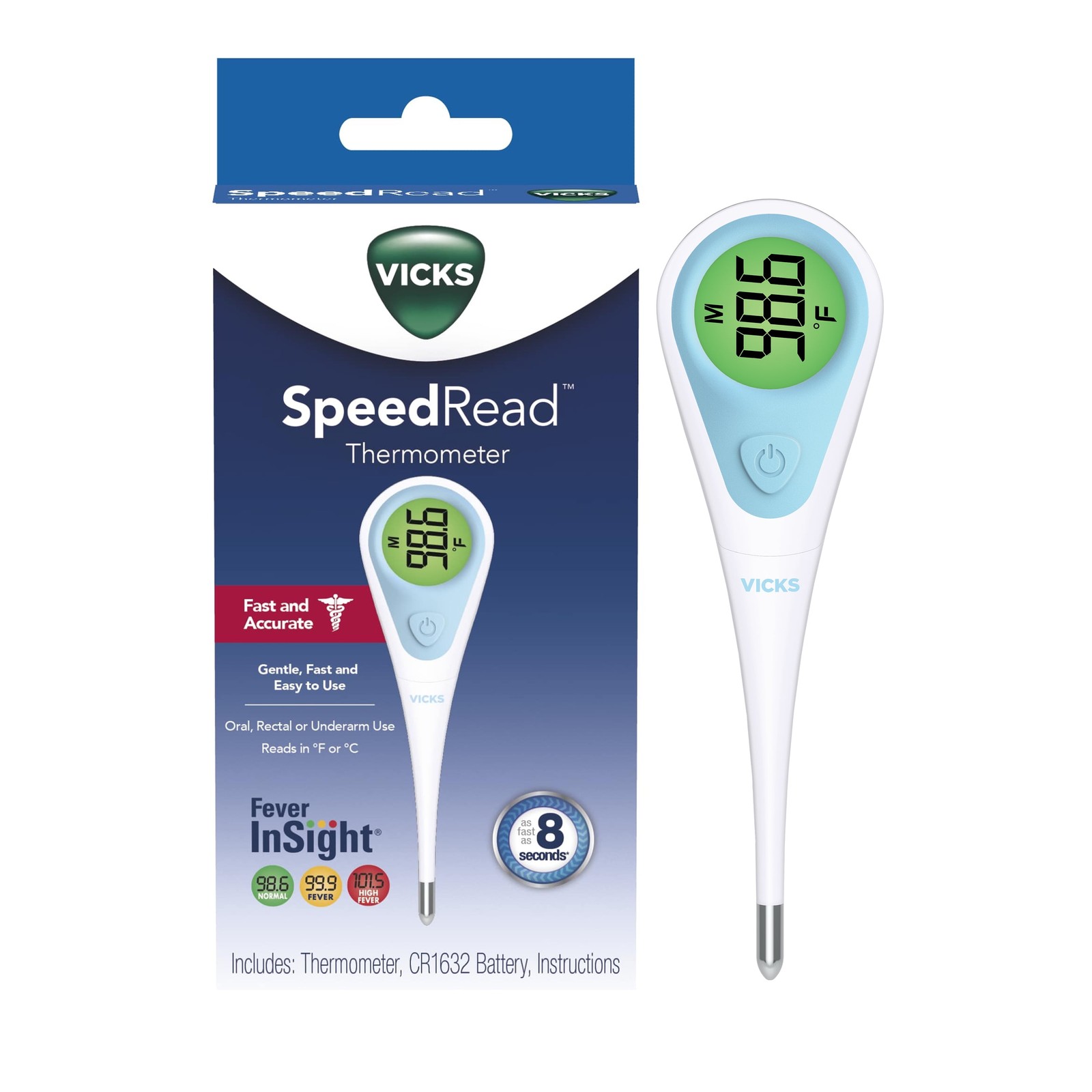 Speed-Read Digital Thermometer, for Oral, Underarm Use FSA & HSA Eligible
