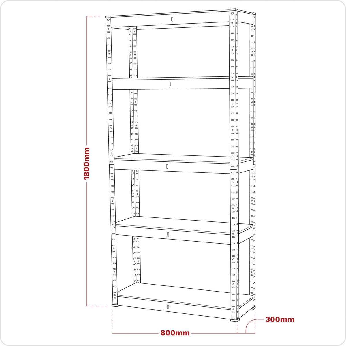 Sealey Racking Unit with 5 Shelves 150kg Capacity Per Level AP6150