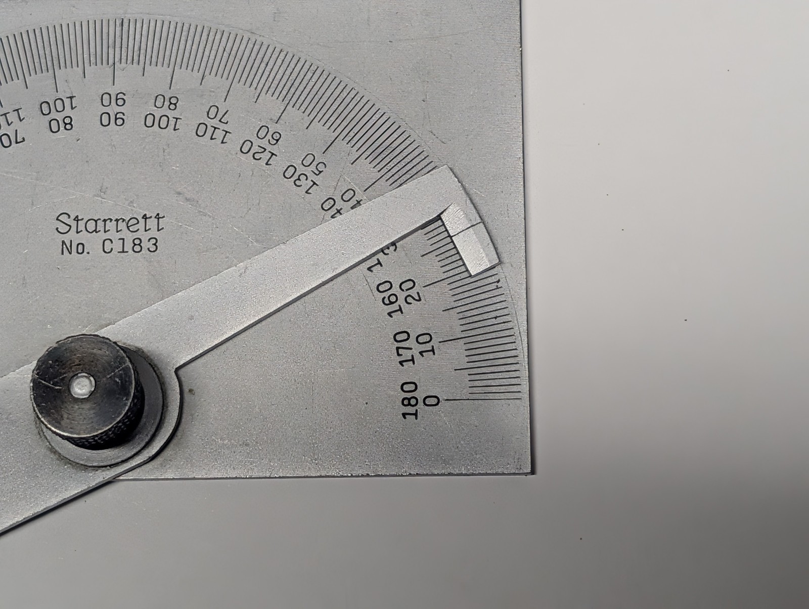 Starrett C183 Steel Protractor Rectangular Head USA