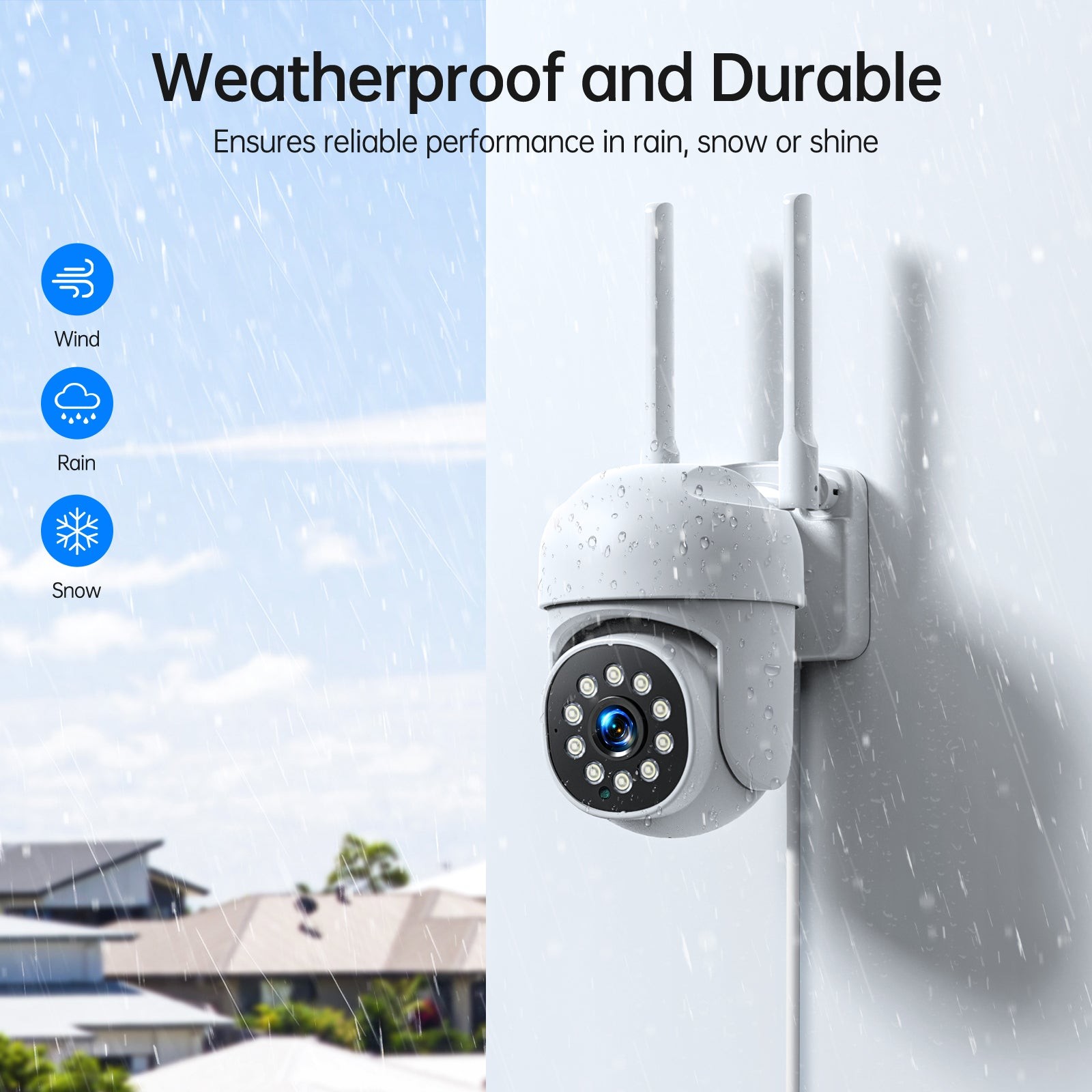 2MP Wireless Security Camera System Outdoor 360° PT 10CH H.265 CCTV Wifi NVR Kit