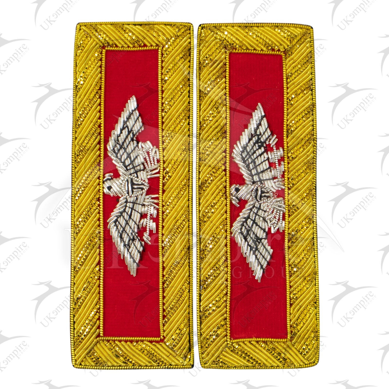 Civil War US Officer Shoulder Boards Colonel (Silver Eagle) Artillery Red
