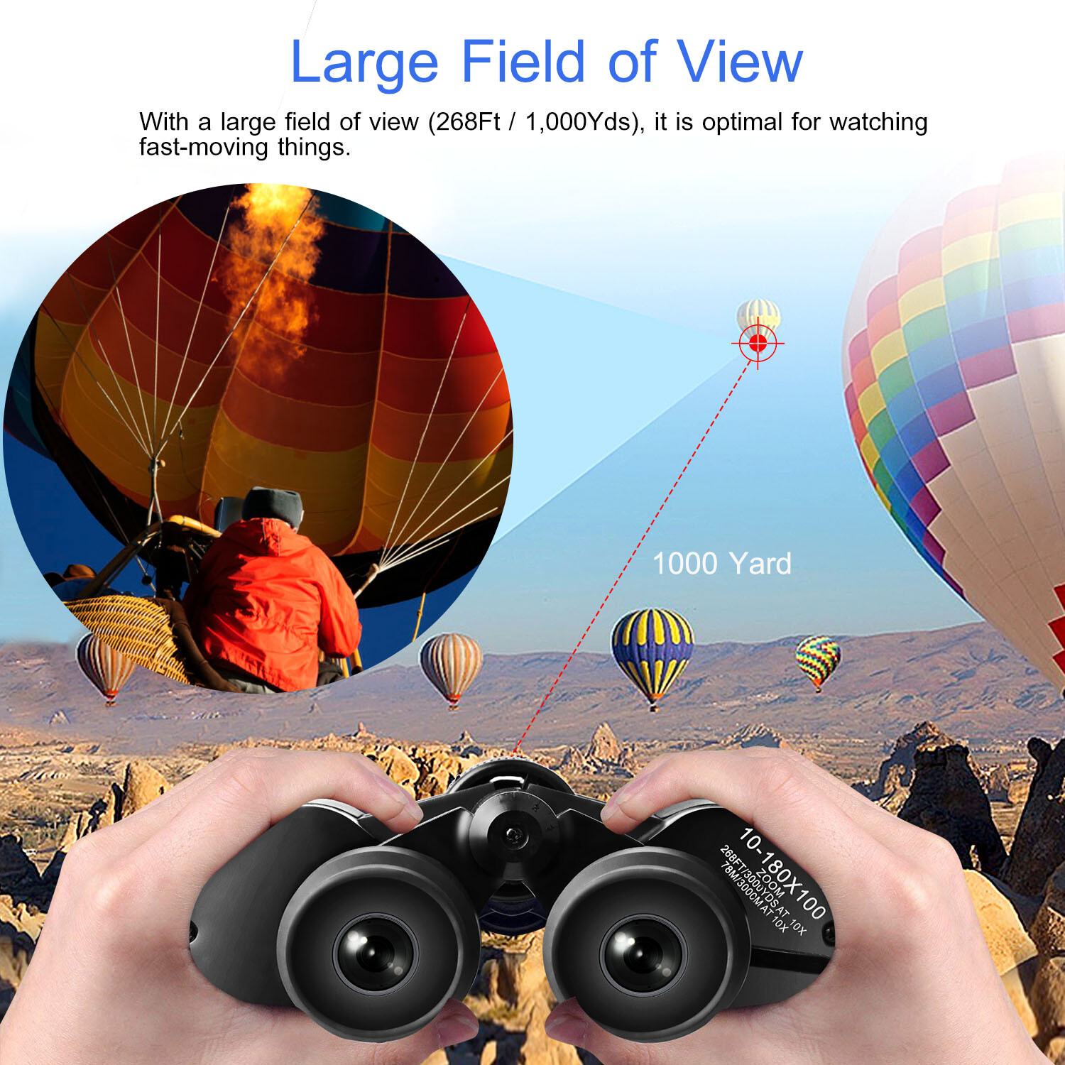 High Power Binocular for Adults w/ Low Light Night Vision, Compact Professional