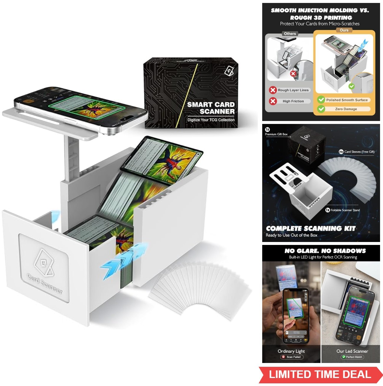 Card Scanner Stand for TCG Sports Cards Hands-Free Phone Mount Gravity-Feed