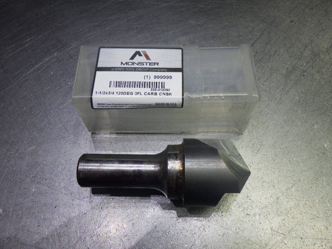 Monster 1.5" 120 Deg 3 Flute Carbide Countersink 3/4" Shank 333-012090 (LOC1681)