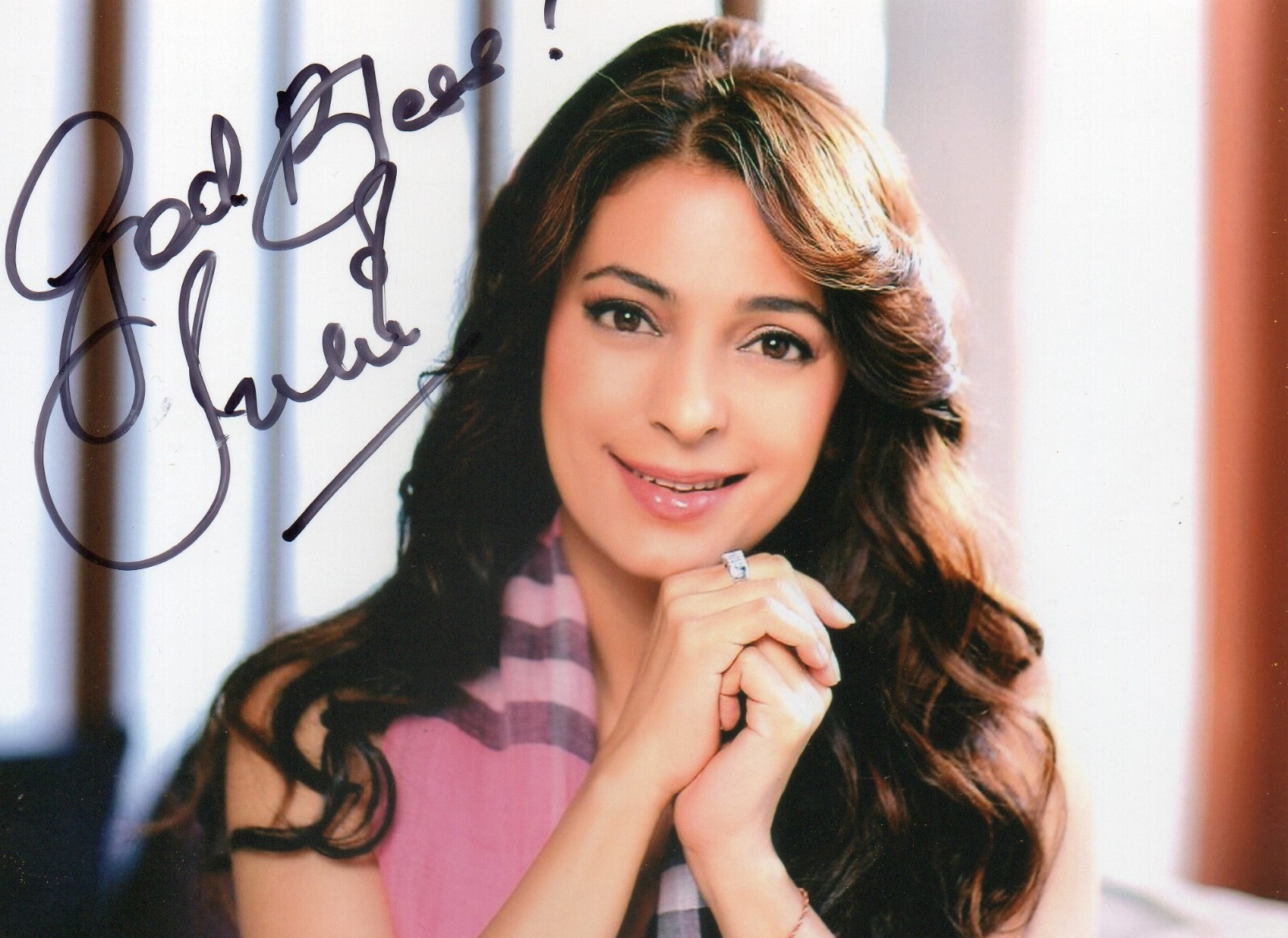 5x7 Original Autographed Photo of Indian Film Actress Juhi Chawla