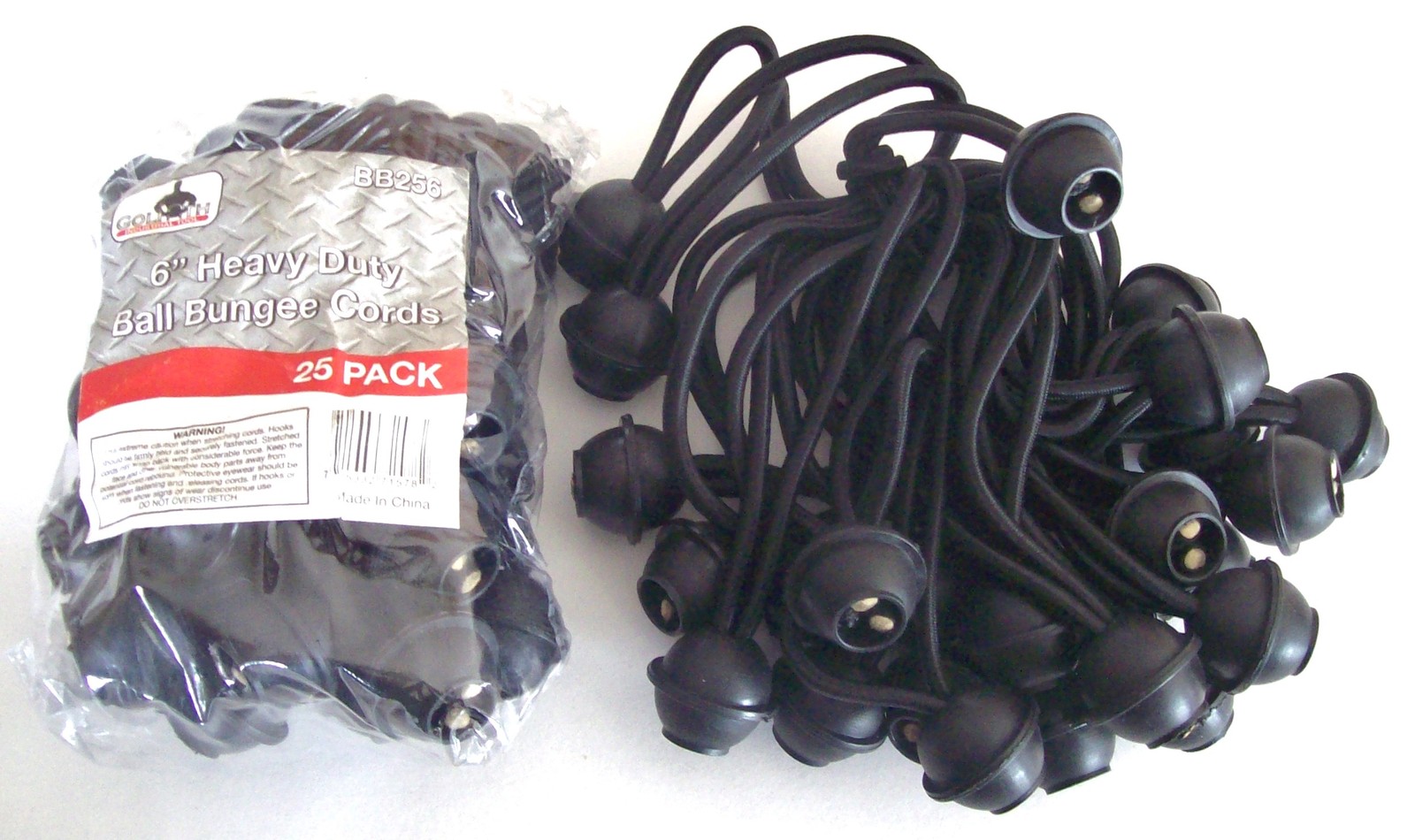 25 GOLIATH INDUSTRIAL 6" BALL BUNGEE BB256 TIE DOWN CANOPY TARP STRETCH CORDS