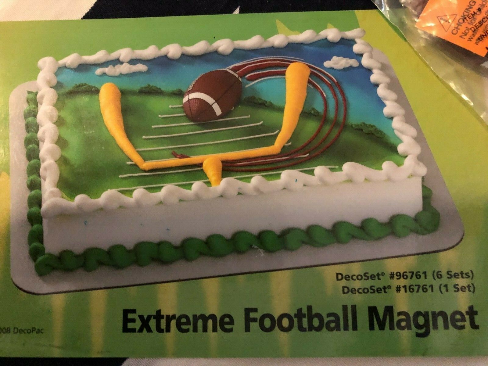 DecoPac EXTREME FOOTBALL MAGNET CAKE TOPPER DECORATING KIT FOOTBALL MAGNET NEW