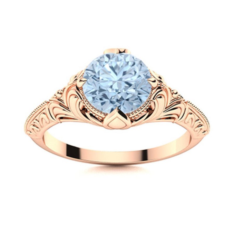 Natural Aquamarine 925 Silver Statement Solitaire Artisan Ring Jewelry