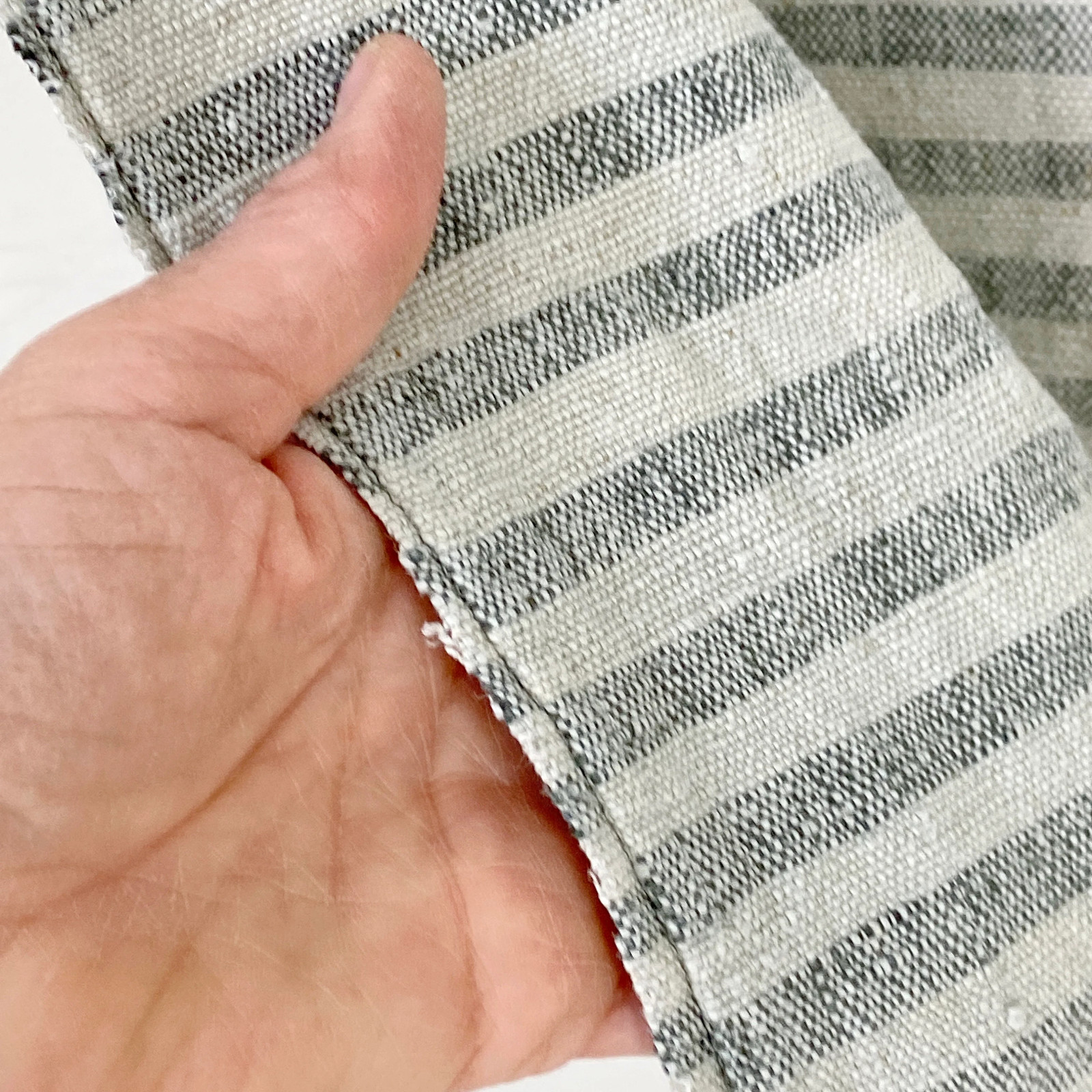 Farmhouse rustic textile antique hand woven linen French country Cottage chic c
