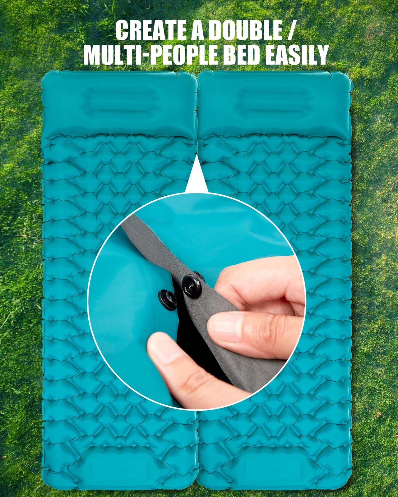 Camping Sleeping Pad With Pillow Extra Thick 3.9 Inch Ultralight Self Inflating