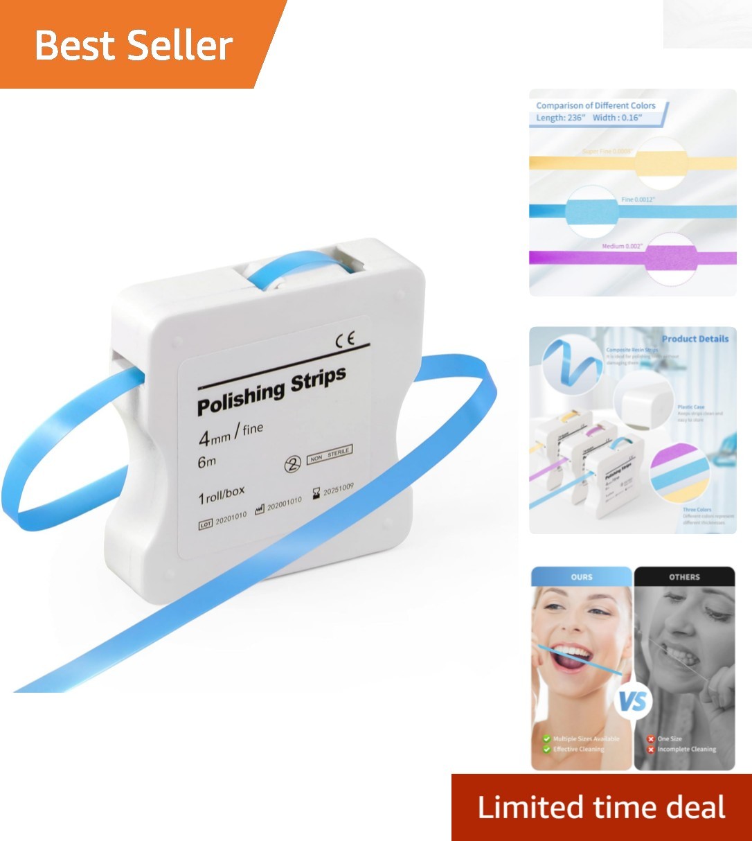 Dental Polishing Strips - Waterproof 4mm x 6M for Professional Oral Care