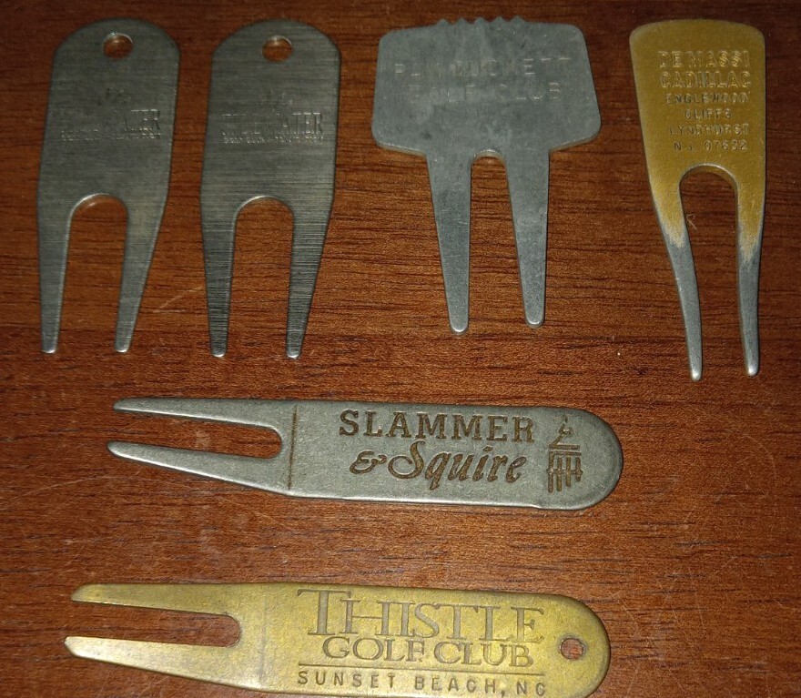 Golf Divot Tool Lot of 6 Metal Sports Outdoors Cadillacs PGA Vintage *READ