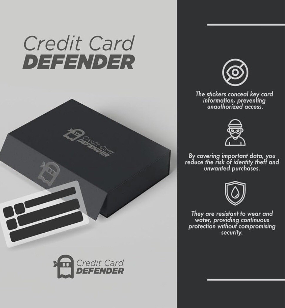 Credit Card Privacy Sticker Hides Card Numbers Credit Card Defender - Lot Of 2