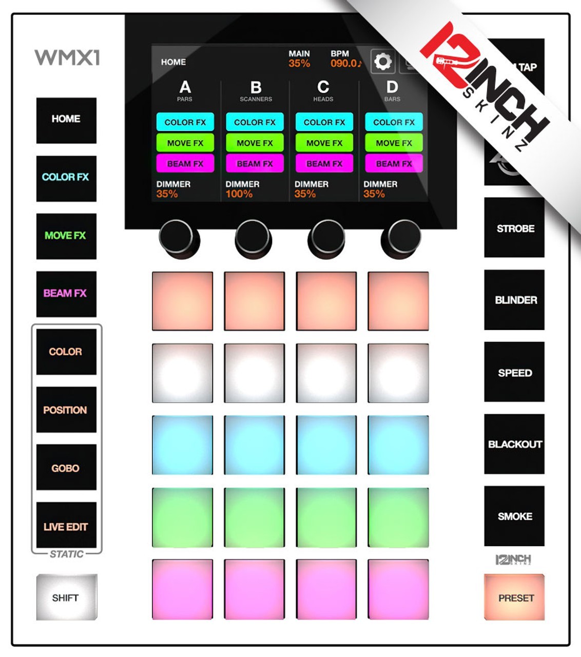 American DJ Wolfmix WMX1 (MK1 & MK2) Skin -white/gray