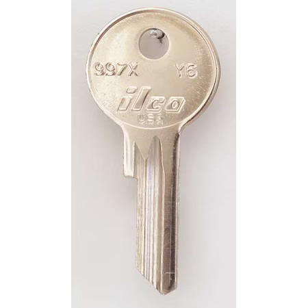 Kaba Ilco 997X-Y6 Key Blank, Brass, Type Y6, 4 Pin, Pk10