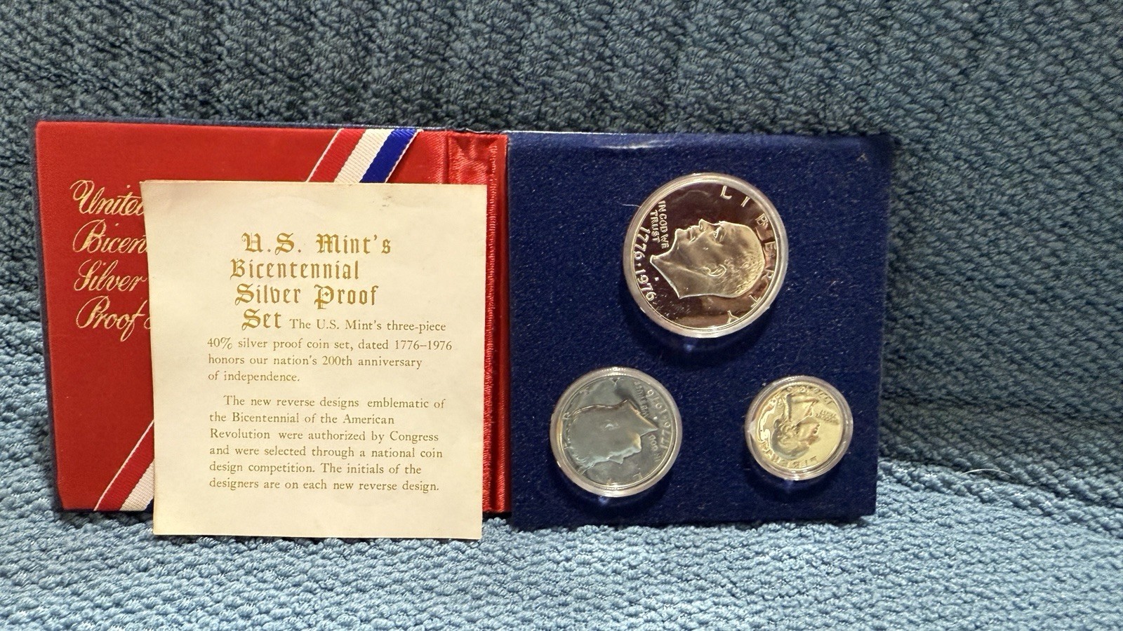 1776-1976 United States Uncirculated Bicentennial Proof Silver 3-Coin Set -SALE!
