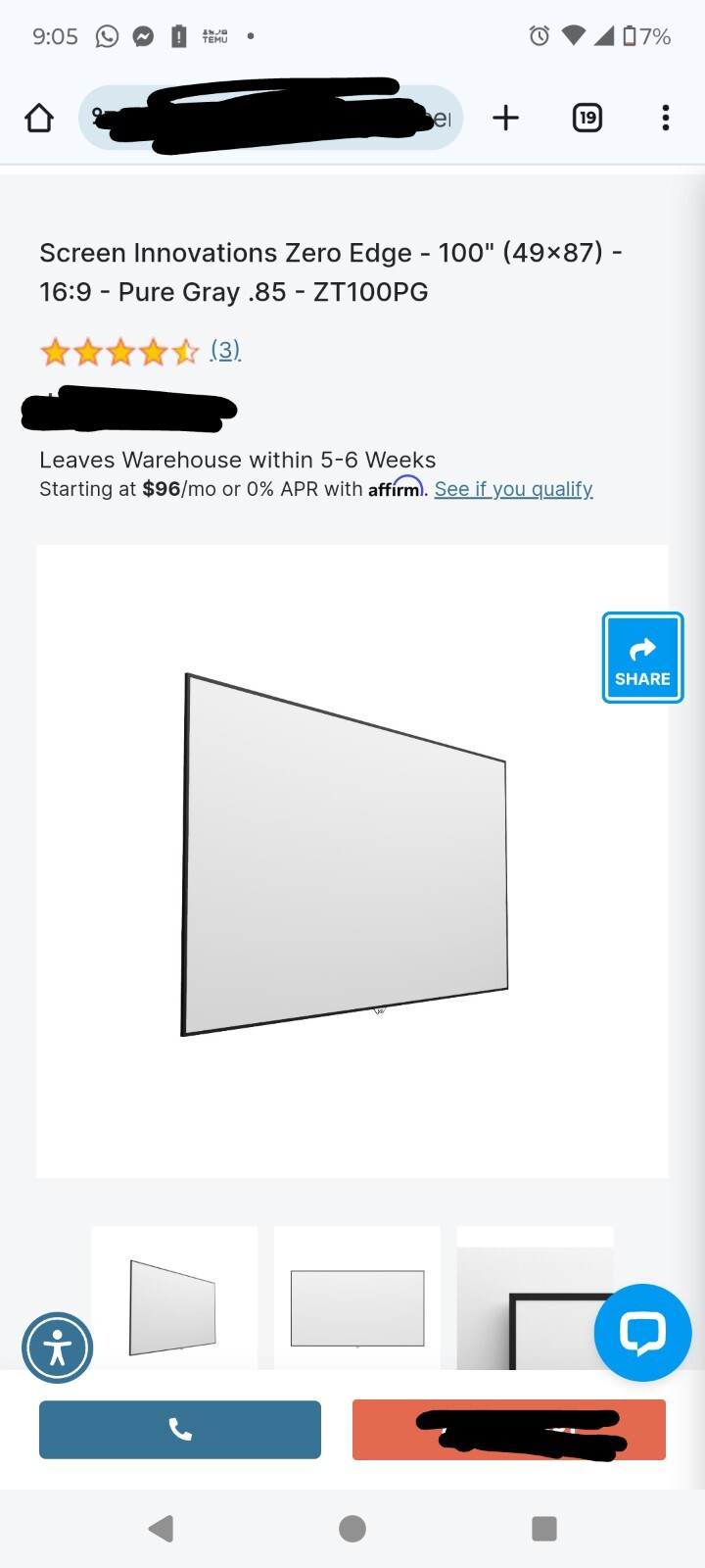 100 inch Zero Edge projector screen With Backlit LED