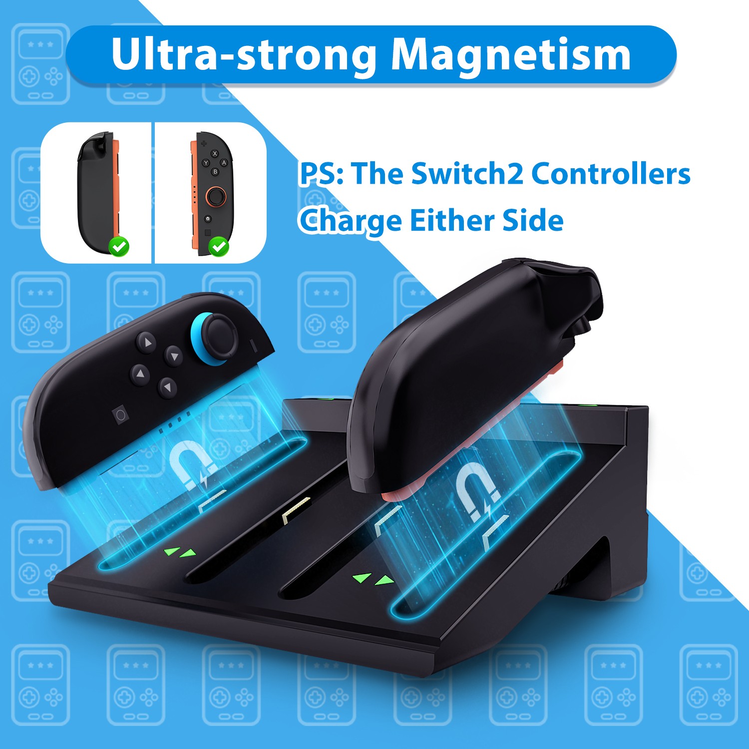 Nintendo Switch Charging Dock, Switch 1/2 Universal - Charge 8 Joy-Cons