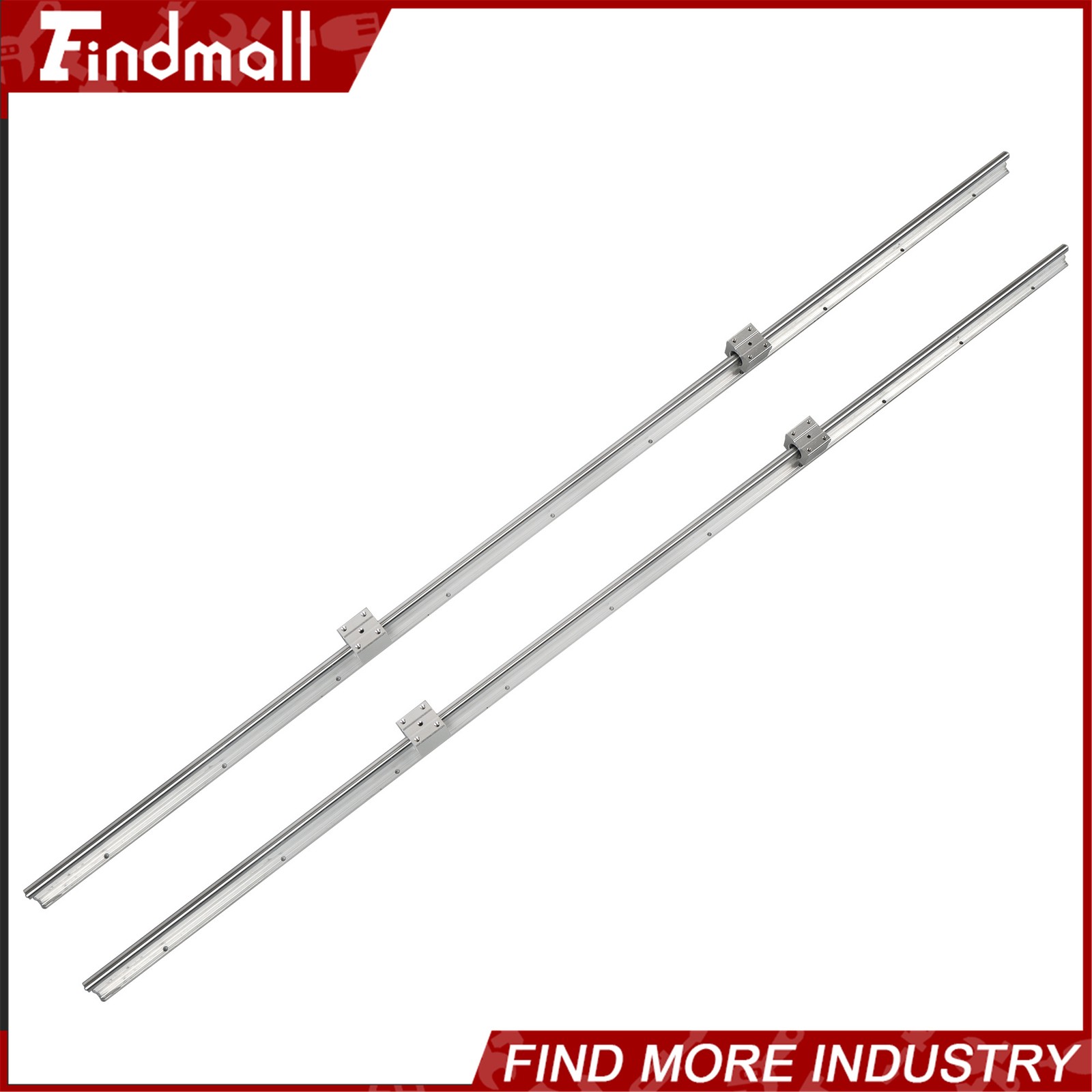 Findmall SBR12 Linear Rail 1500mm Kit w/4 Blocks - For CNC Machine Guide Set