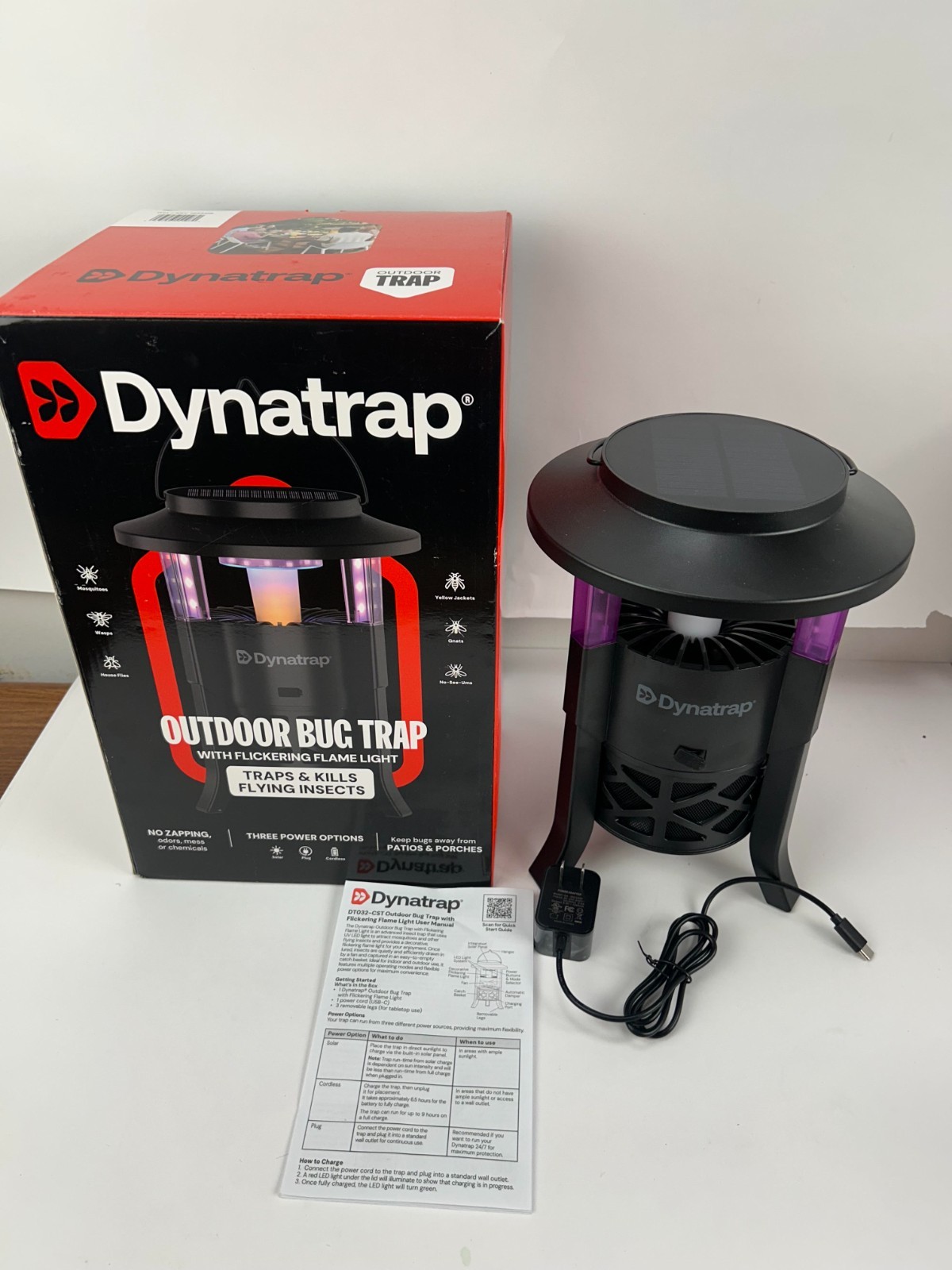 Dynatrap Solar Outdoor Bug Trap 1/4 Acre Open Box