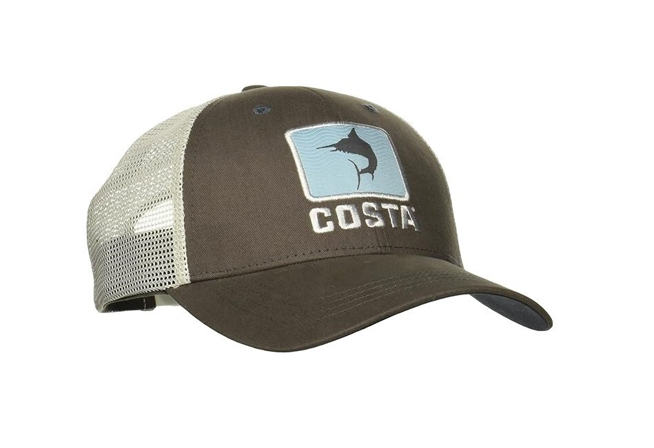 New 2024 COSTA Marlin Waves Trucker Snapback Charcoal Adjustable Hat/Cap