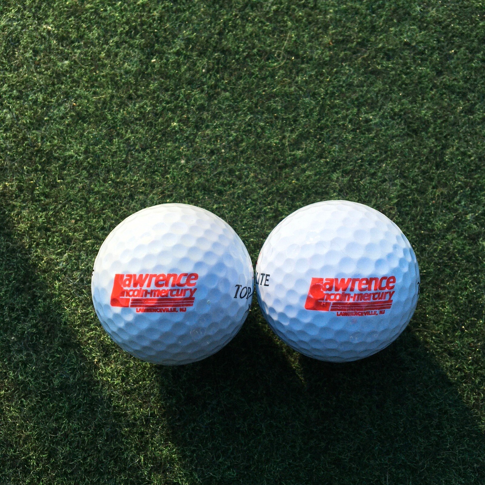 Set Of 2 Lawrence  LINCOLN MERCURY Logo GOLF BALLs, Lawrenceville, NJ