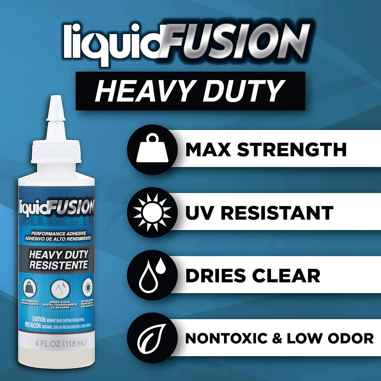 Liquid Fusion Heavy-Duty Glue 4 Fl Oz, Maximum Strength, Nontoxic & Dries Clear,