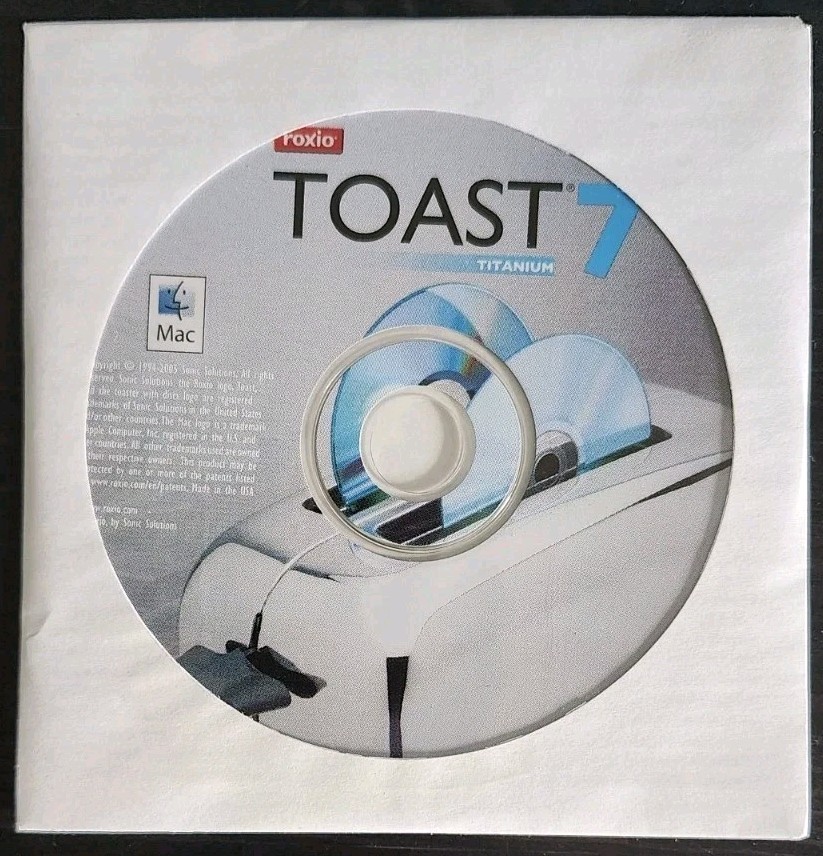 Roxio Toast 6 Titanium Software DVD for Mac OS X with Product Key + Toast 3.8.2