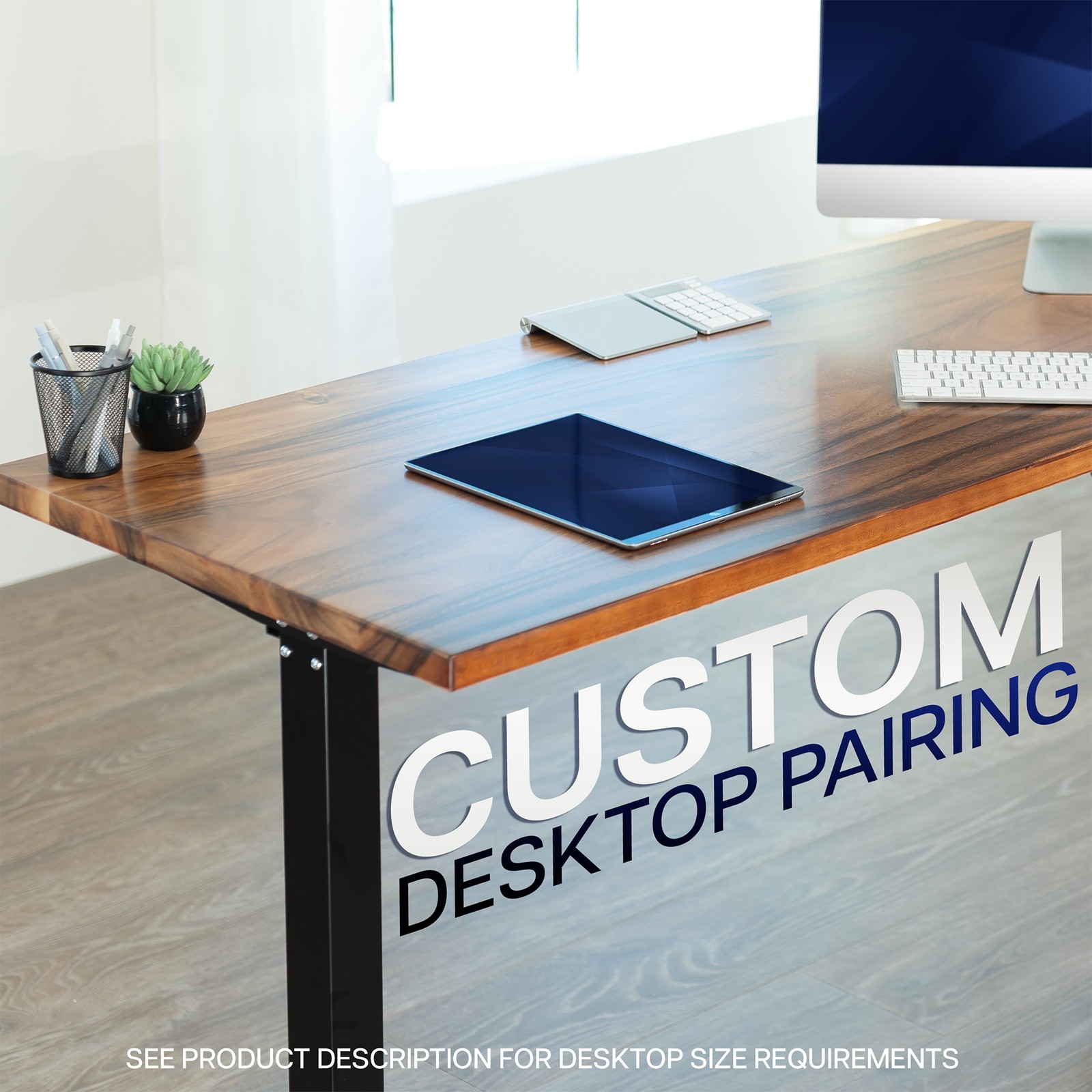 VIVO Black Extra Large Electric Single Motor Corner Desk Frame