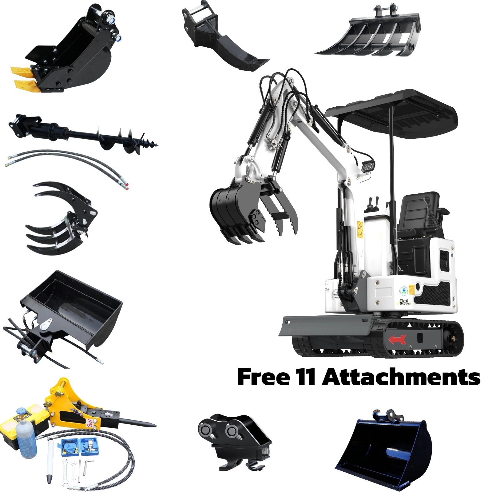 FREE SHIPPING 2025 1 Ton New Mini Excavator EPA certified USA B&S EPA Engine