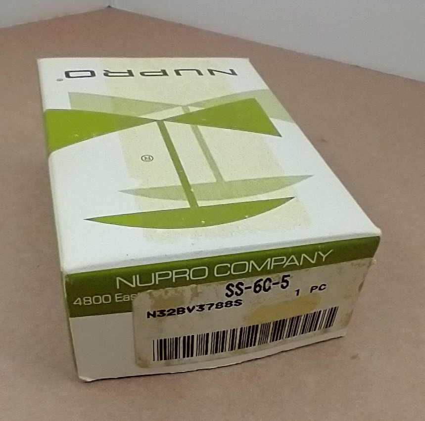 NEW SEALED SWAGELOK/NUPRO SS-6C-5 SS POPPET CHECK VALVE 5 PSIG 3/8" OD TUBE