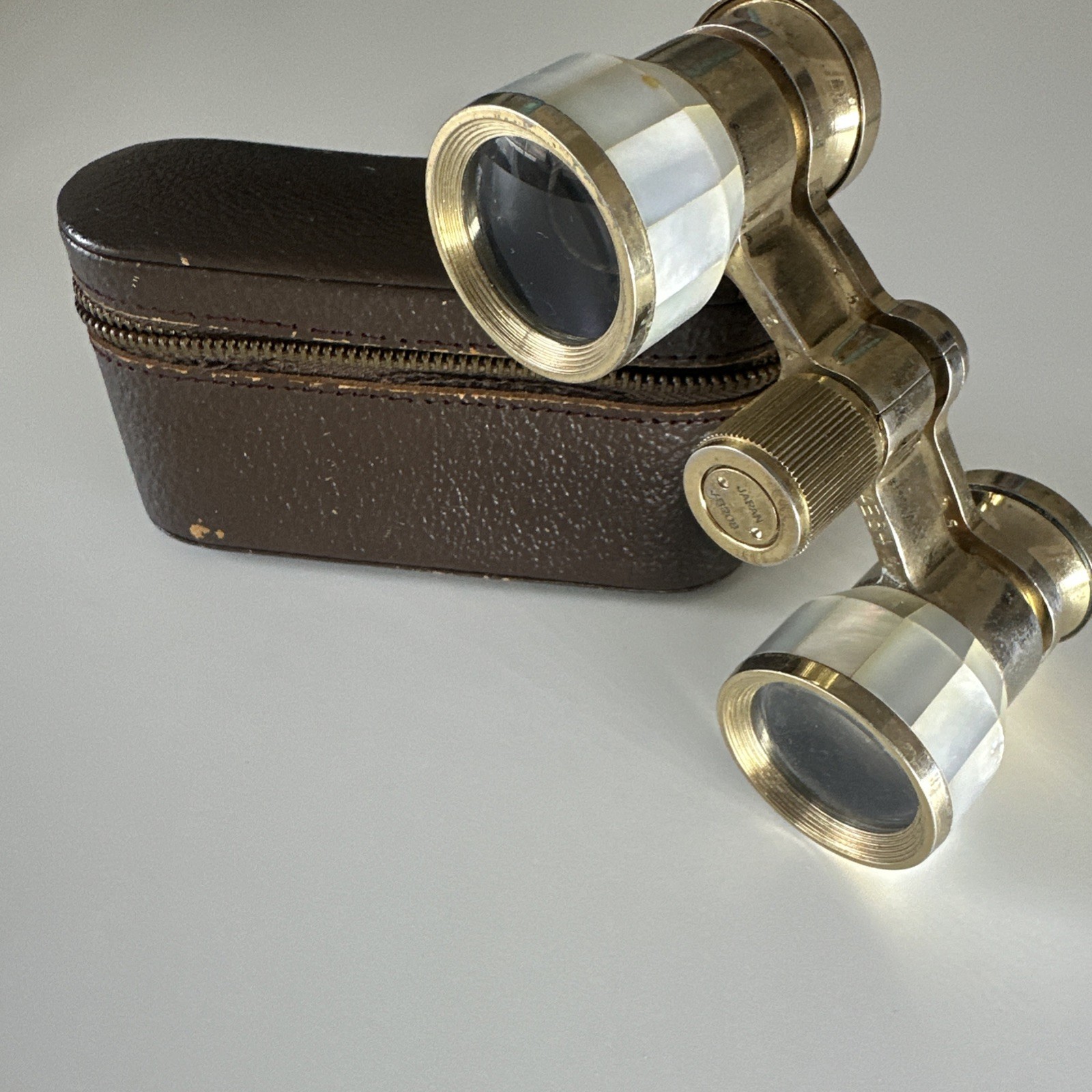 Antique Vintage Opera Glass Mother Pearl Brass Binocular-Constellation Japan