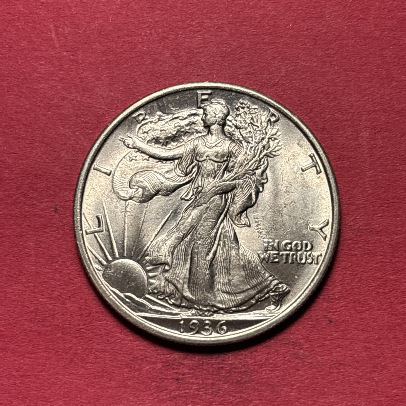 (1) Beautiful Vintage 1936-P Walking Liberty Half Dollar CHOICE BU-BRILLIANT UNC