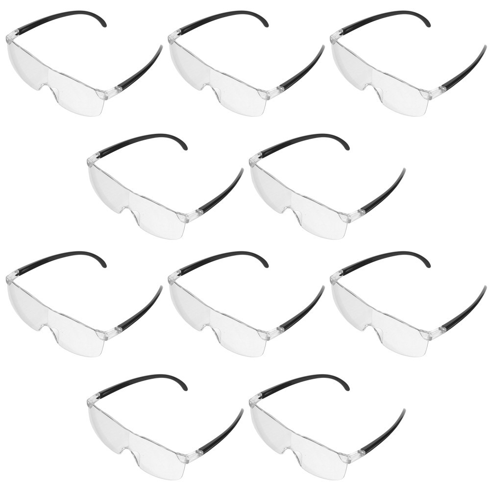 10Pcs Lightweight Black Frame Magnifying Glasses for Seniors TV Computer Craft