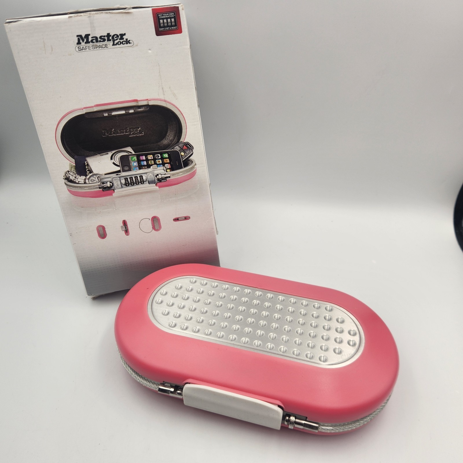 Master Lock Safe Space 5900D Combination Portable Safe Pink Mobile Security
