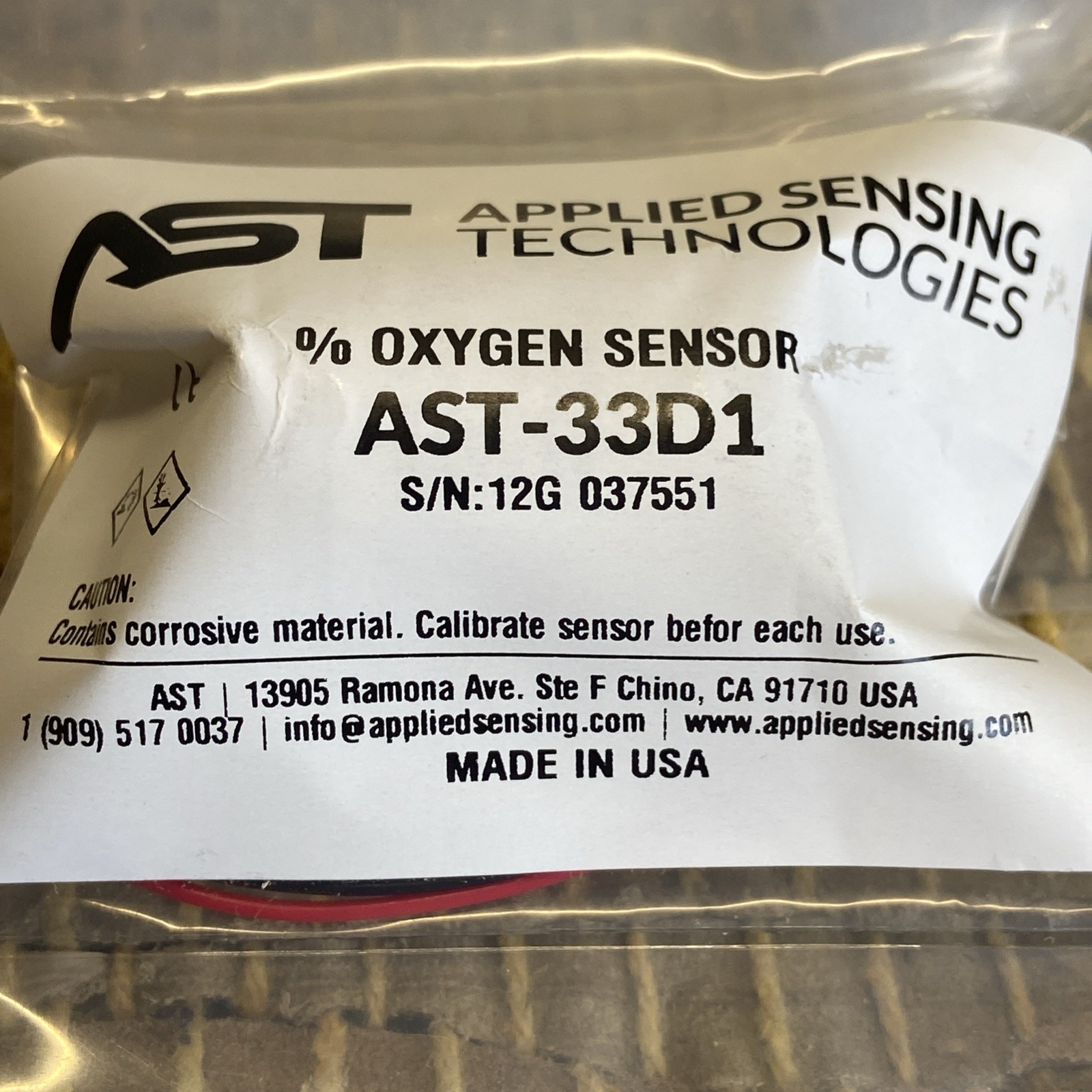 AST-33D1 Oxygen Sensor