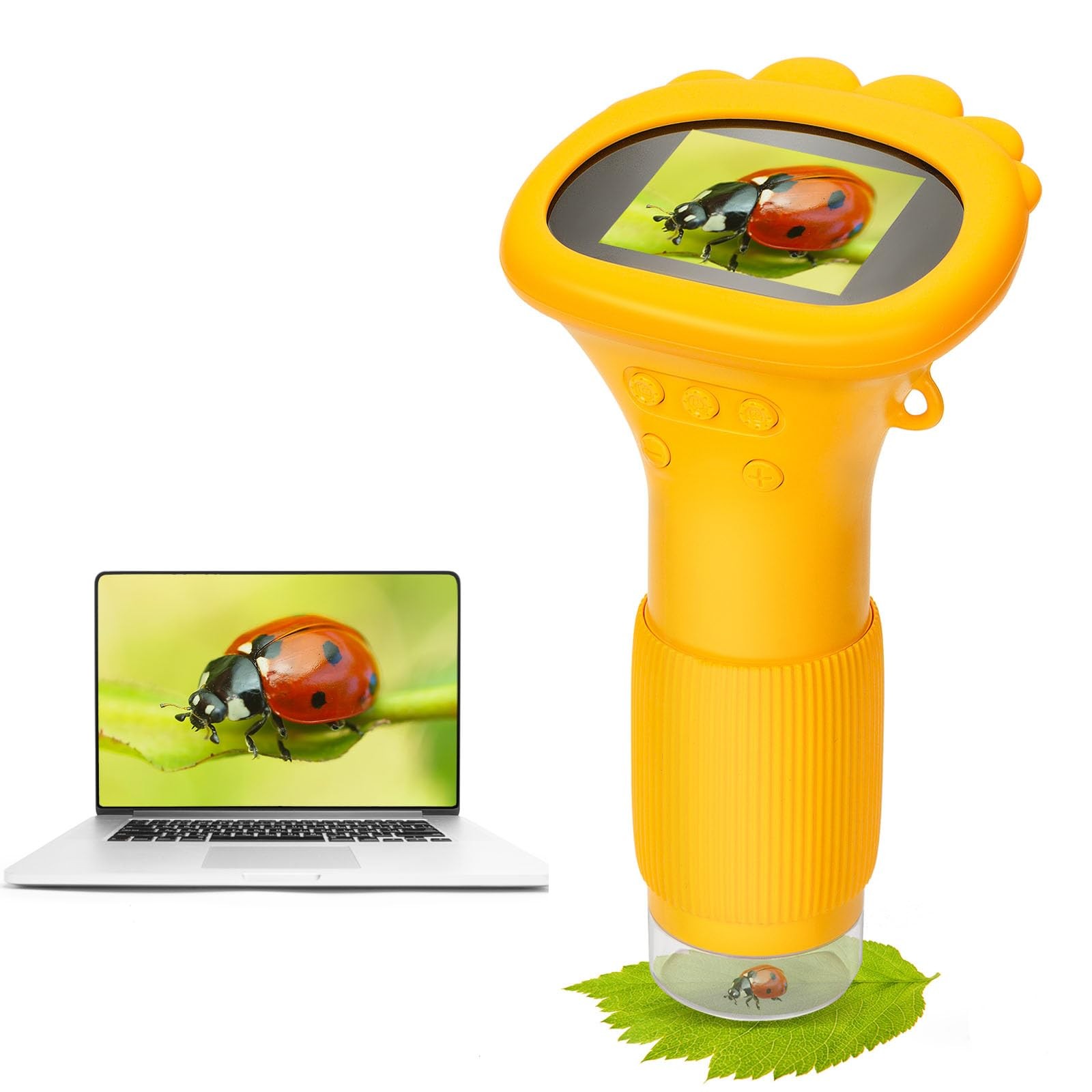 Kids Microscope Pocket Microscope, 2 IPS Screen 1000X Portable Microscope for...