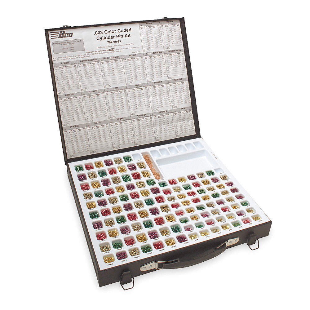 KABA ILCO 797-00-8X Color Pin Kit Commercial Color Pin Kit,Steel 1GBA5