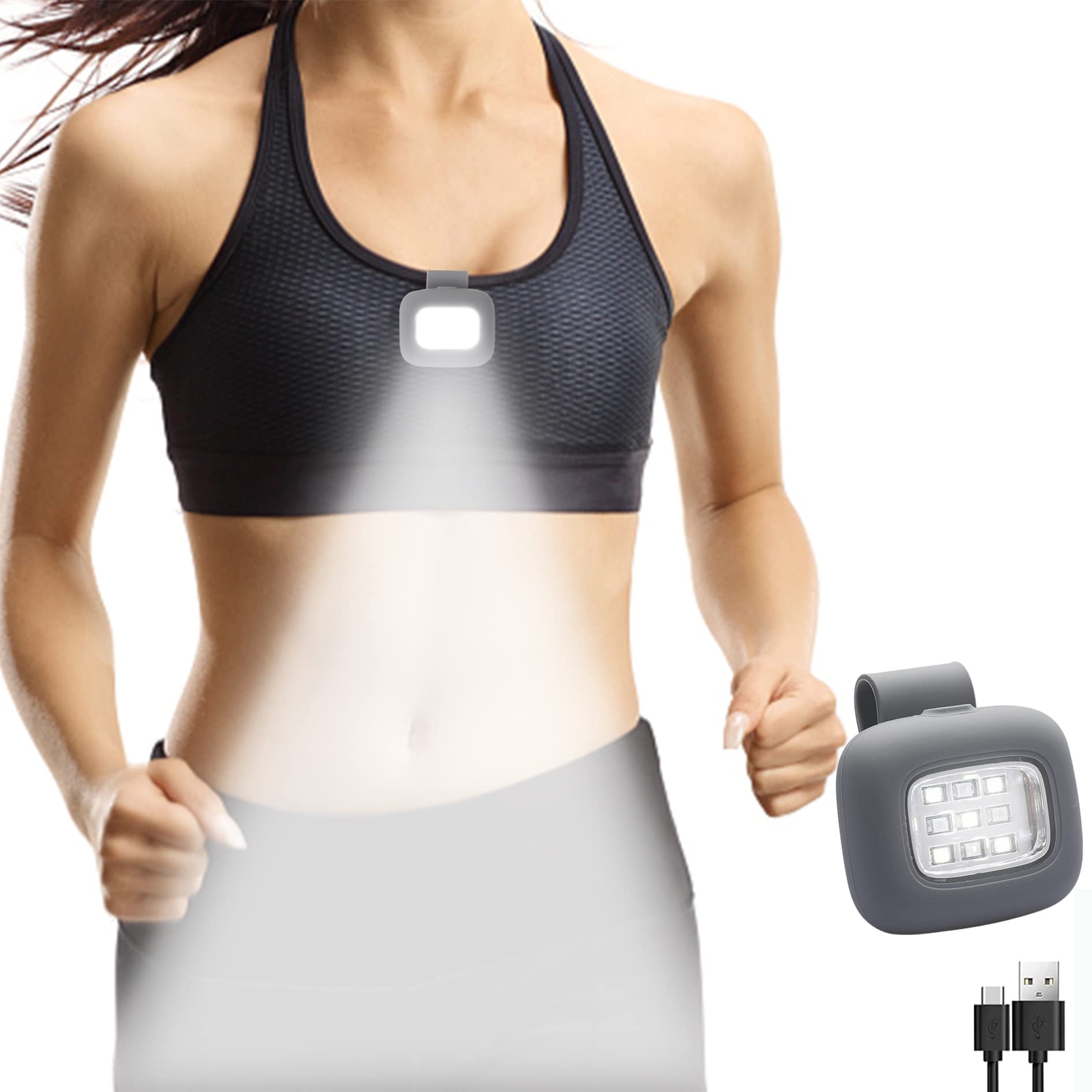Running Lightsrechargeable Waterproof Magnetic Flashing Warning Handsfree 5 Ligh