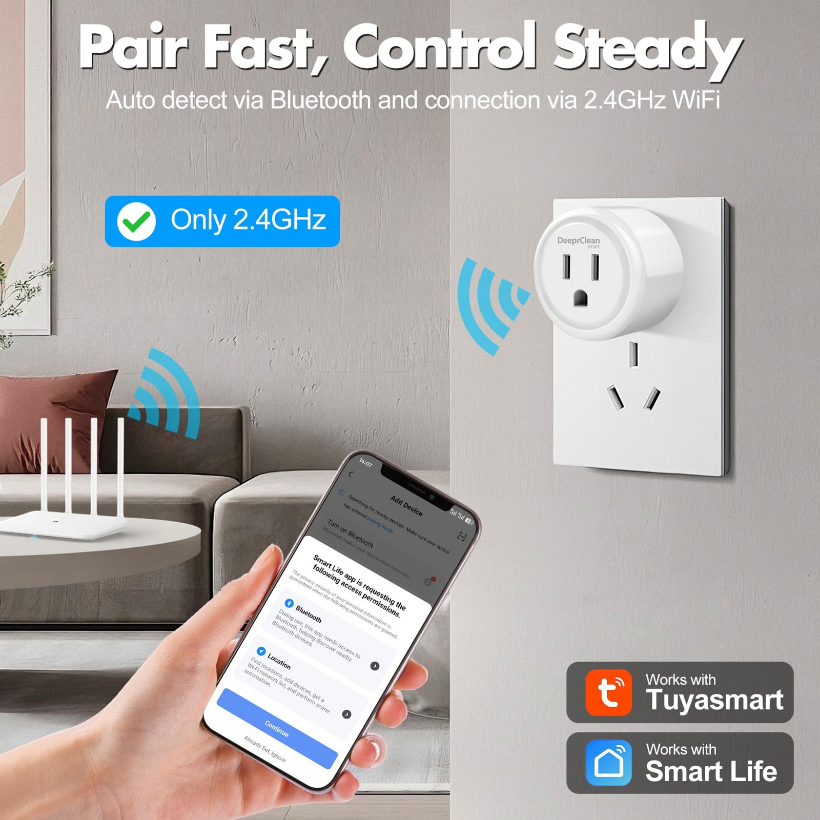 DeeprClean Mini Smart Plugs that Compatible with Alexa App Controlled