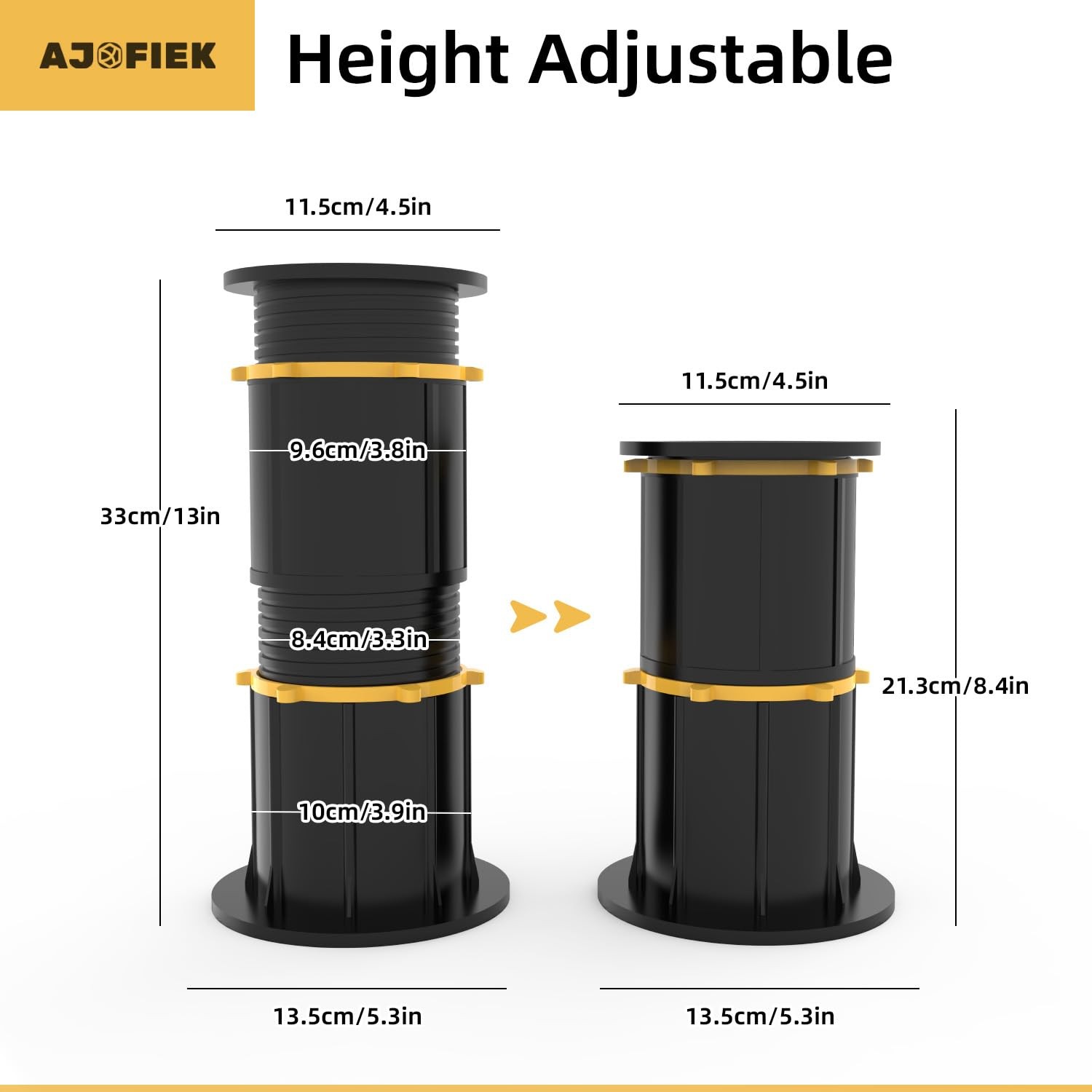 Upgraded 4-Pack Bed Support Legs, Adjustable Height Bed Frame Support Legs, B...